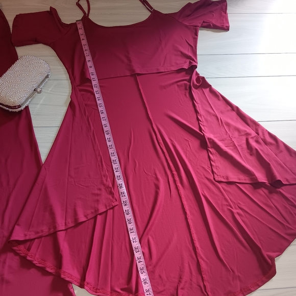 Women Solid Color Short Sleeve Off Shoulder Top And Wide Leg Pants Two-Piece Set - Picture 4 of 14